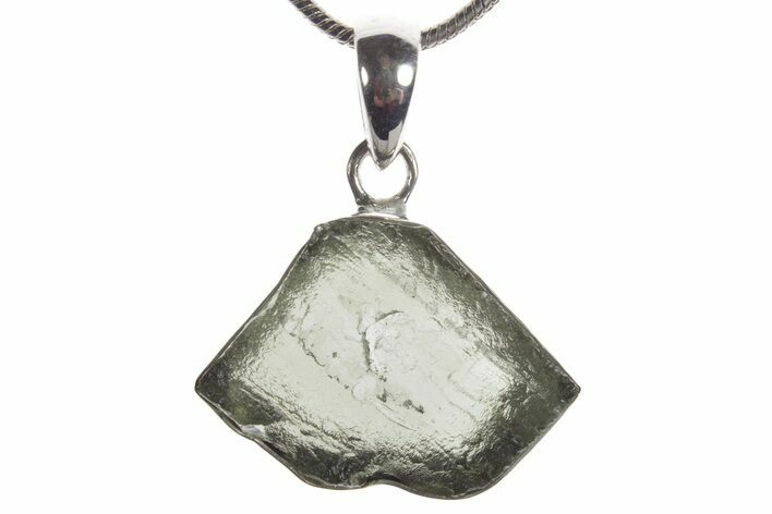 Green Moldavite Tektite Pendant ( g) - Czech Republic #353939